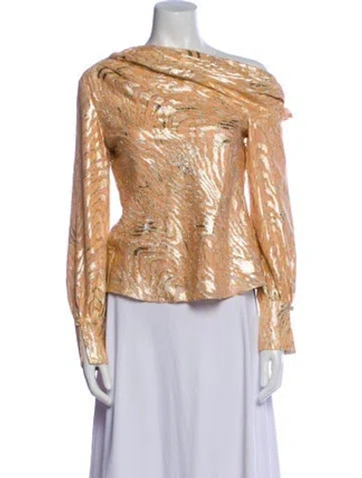 Pre-owned Simkhai Silk Bateau Neckline Blouse In Neutral