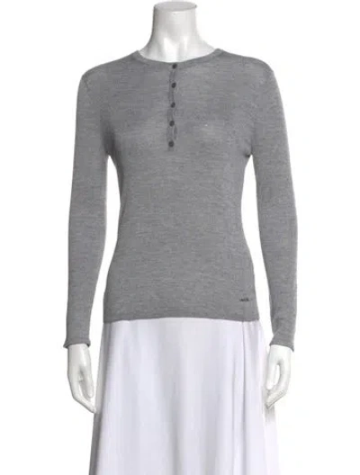 Pre-owned Simkhai Silk Crew Neck Sweater In Grey