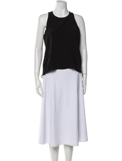 Pre-owned Simkhai Silk Crew Neck Top In Black