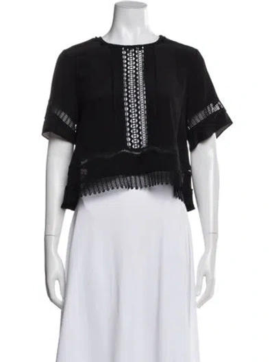 Pre-owned Simkhai Silk Crew Neck Top In Black