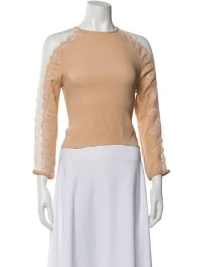 Pre-owned Simkhai Silk Crew Neck Top In Orange