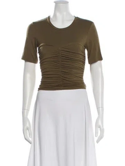 Pre-owned Simkhai Silk Crew Neck T-shirt In Green