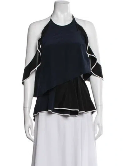 Pre-owned Simkhai Silk Halterneck Top In Black