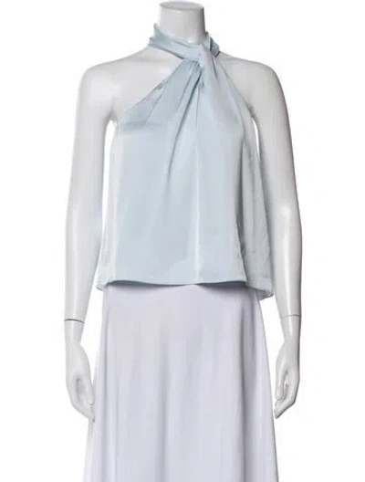 Pre-owned Simkhai Silk Halterneck Top In Blue