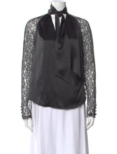 Pre-owned Simkhai Silk Lace Pattern Blouse W/ Tags In Black