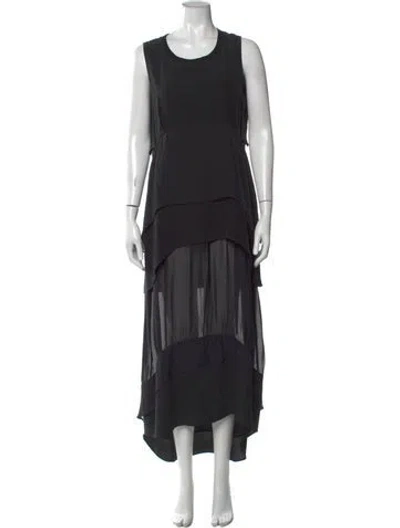 Pre-owned Simkhai Silk Long Dress In Black