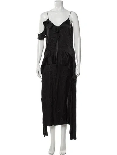 Pre-owned Simkhai Silk Long Dress In Black