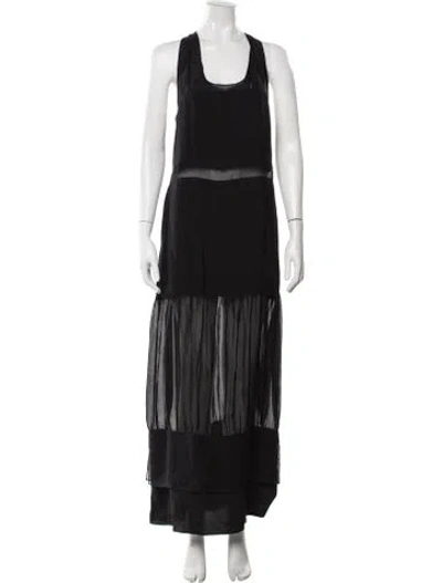 Pre-owned Simkhai Silk Long Dress In Black