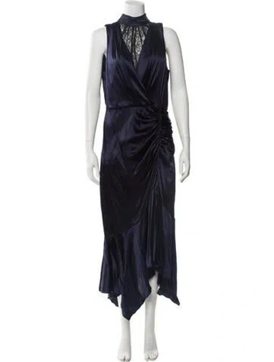 Pre-owned Simkhai Silk Long Dress In Blue