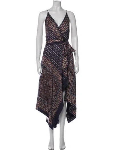 Pre-owned Simkhai Silk Long Dress In Blue
