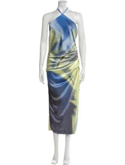 Pre-owned Simkhai Silk Long Dress In Blue