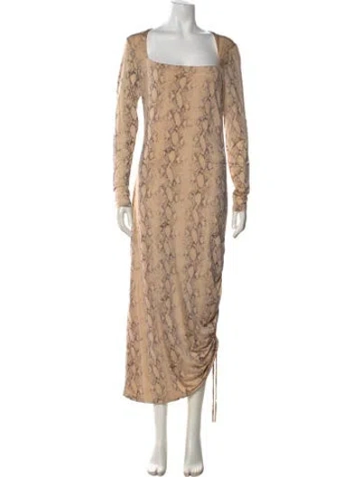Pre-owned Simkhai Silk Long Dress In Neutral