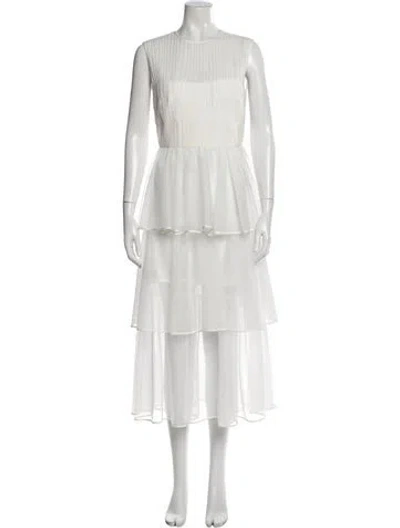 Pre-owned Simkhai Silk Long Dress In White