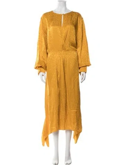 Pre-owned Simkhai Silk Long Dress In Yellow