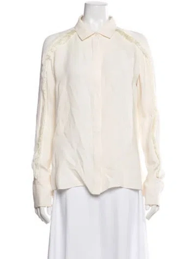Pre-owned Simkhai Silk Long Sleeve Blouse In Neutral