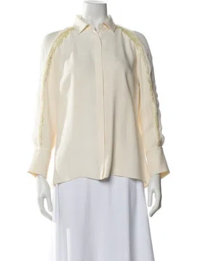 Pre-owned Simkhai Silk Long Sleeve Blouse In Neutral