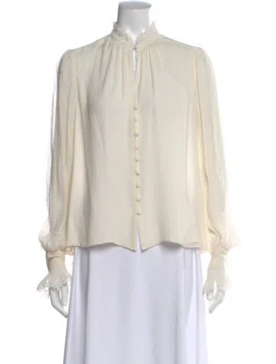 Pre-owned Simkhai Silk Long Sleeve Blouse In Neutral