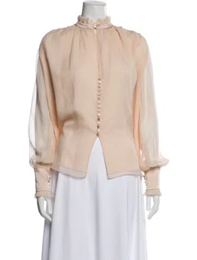 Pre-owned Simkhai Silk Long Sleeve Blouse In Pink