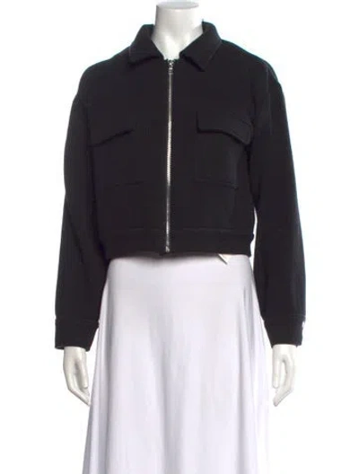 Pre-owned Simkhai Silk Long Sleeve Top In Black