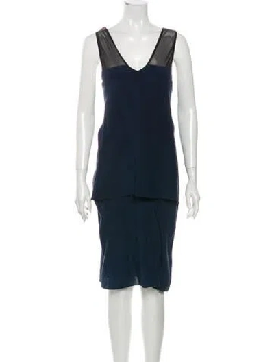 Pre-owned Simkhai Silk Midi Length Dress In Blue