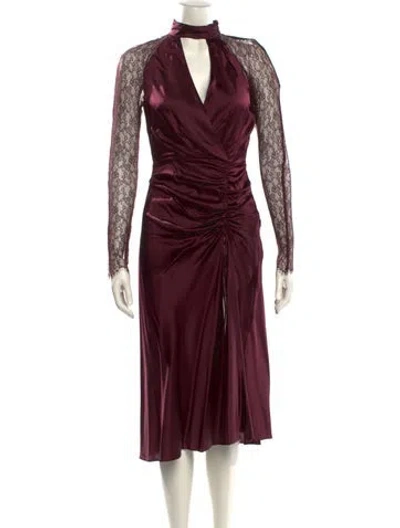 Pre-owned Simkhai Silk Midi Length Dress W/ Tags In Burgundy