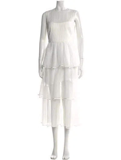 Pre-owned Simkhai Silk Midi Length Dress W/ Tags In White