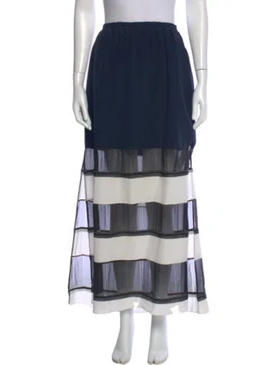 Pre-owned Simkhai Silk Midi Length Skirt In Blue