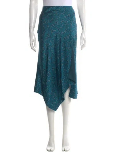 Pre-owned Simkhai Silk Midi Length Skirt In Blue