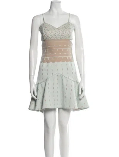 Pre-owned Simkhai Silk Mini Dress In Blue