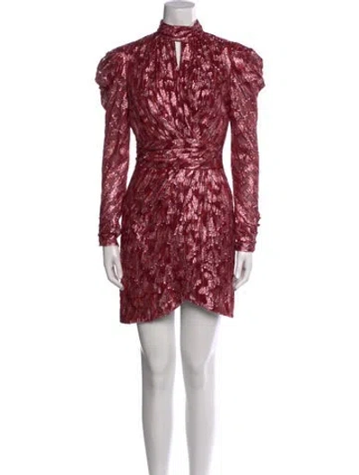 Pre-owned Simkhai Silk Mini Dress In Burgundy