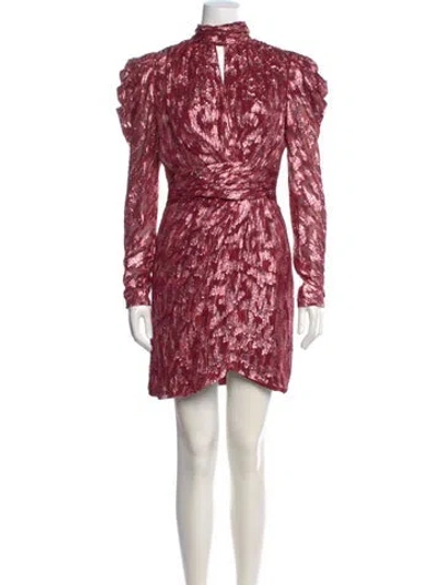 Pre-owned Simkhai Silk Mini Dress In Burgundy