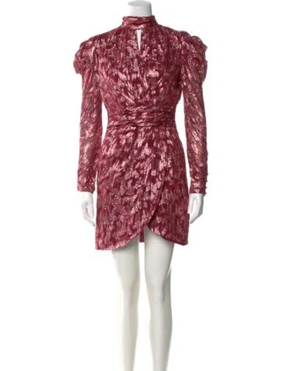 Pre-owned Simkhai Silk Mini Dress In Burgundy