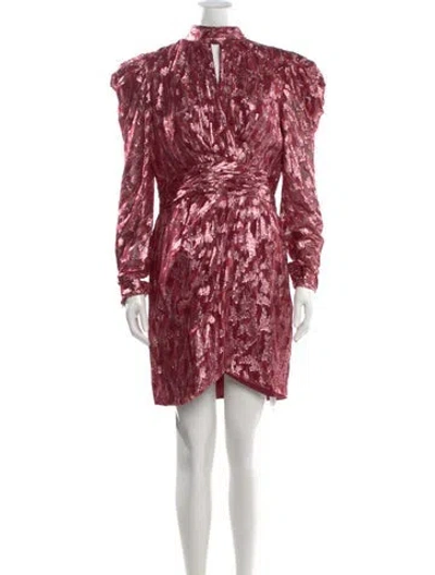 Pre-owned Simkhai Silk Mini Dress In Burgundy