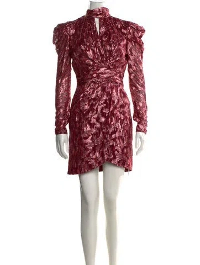 Pre-owned Simkhai Silk Mini Dress In Burgundy