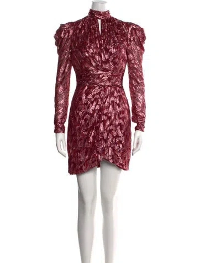Pre-owned Simkhai Silk Mini Dress In Burgundy