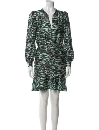 Pre-owned Simkhai Silk Mini Dress In Green