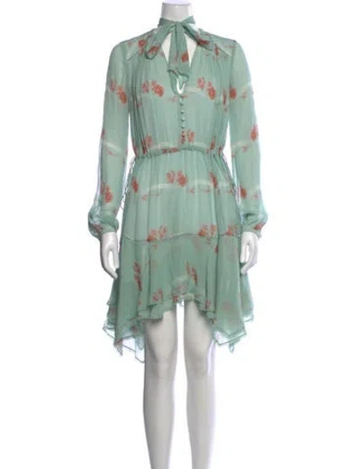 Pre-owned Simkhai Silk Mini Dress In Green