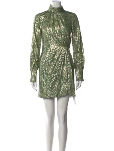 Pre-owned Simkhai Silk Mini Dress In Green