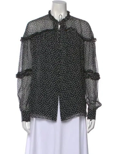 Pre-owned Simkhai Silk Polka Dot Print Blouse In Multi