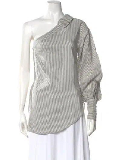 Pre-owned Simkhai Silk Striped Blouse In Multi