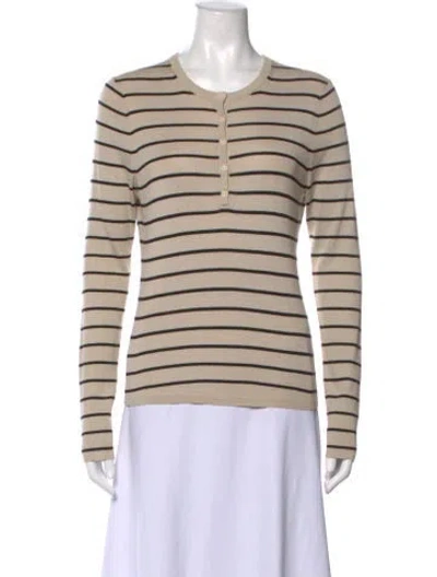 Pre-owned Simkhai Silk Striped Sweater In Neutral