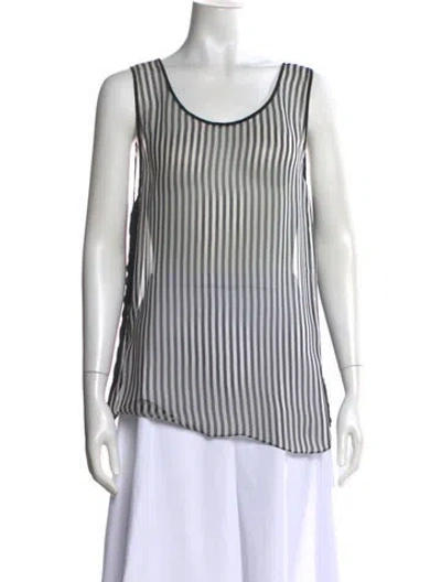 Pre-owned Simkhai Silk Striped Top In Blue