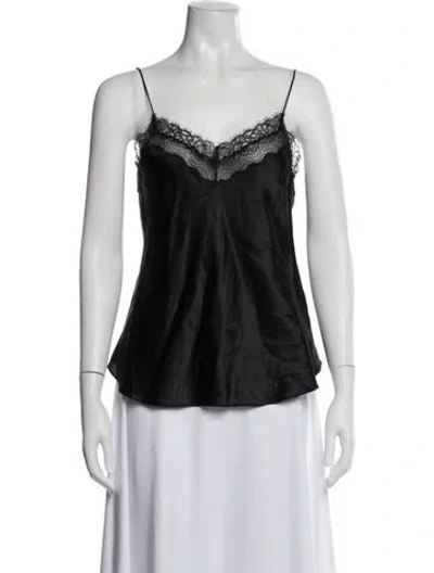 Pre-owned Simkhai Silk V-neck Top In Gray
