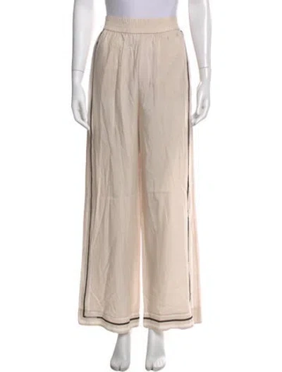 Pre-owned Simkhai Silk Wide Leg Pants In Neutral