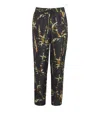 Simkhai Silk Windswept Palm Tree Allister Trousers In Black