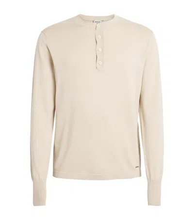 Simkhai Silk-blend Dolton Henley T-shirt In Beige