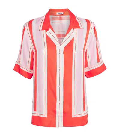 Simkhai Silk-blend Stripe Koda Shirt In Pink