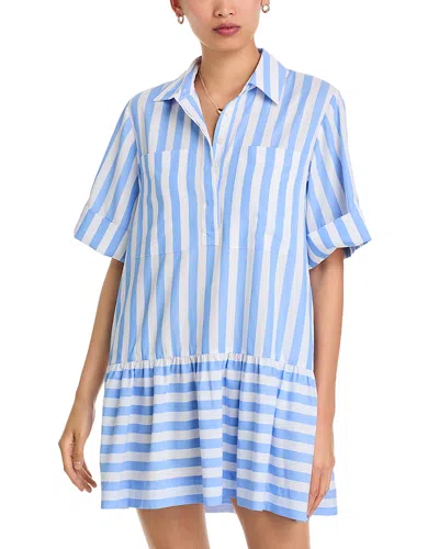 Simkhai Sinkhai Striped Flounce Hem Mini Dress In Blue
