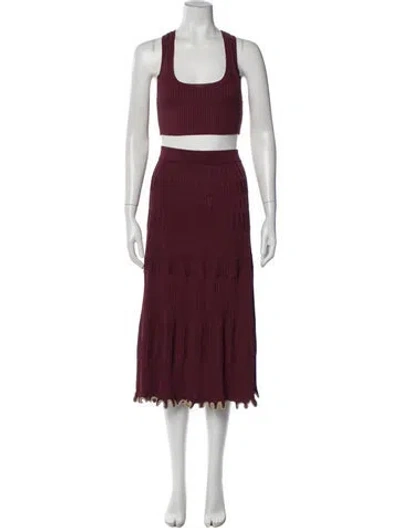 Pre-owned Simkhai Skirt Set In Burgundy
