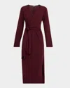 Simkhai Skyla Cashmere-blend Wrap Dress In Burgundy